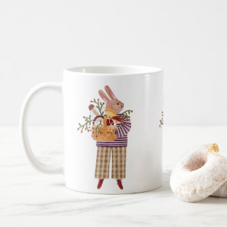 Adorable Konijn Koffiemok Cute Dieren Illustratie