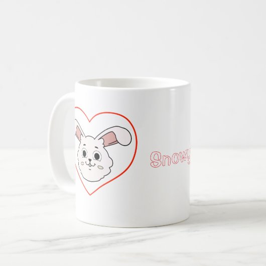 Adorable Konijn Konijn Hart Mok - Konijn Liefhebbe (Voorkant links)