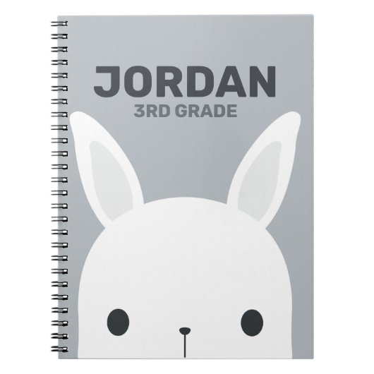 Adorable Konijn met Gepersonaliseerde Naam Notitieboek (Voorkant)