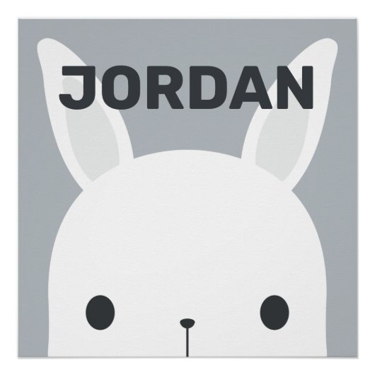 Adorable Konijn met Gepersonaliseerde Naam Perfect Poster (Voorkant)