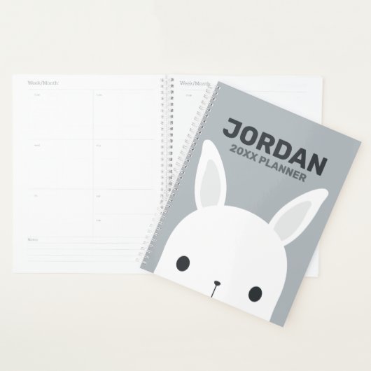 Adorable Konijn met Gepersonaliseerde Naam Planner (Display)