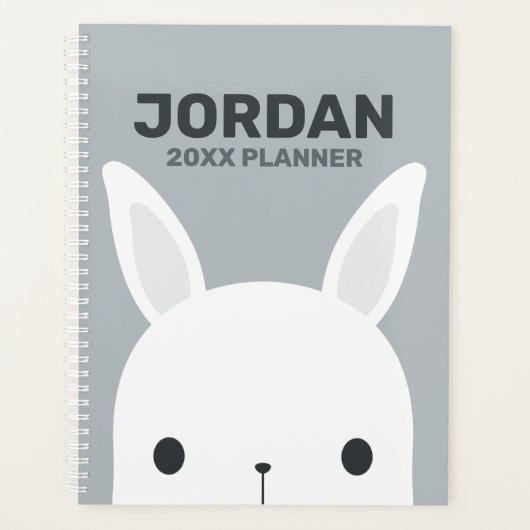 Adorable Konijn met Gepersonaliseerde Naam Planner (Voorkant)