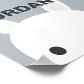 Adorable Konijn met Gepersonaliseerde Naam Poster (Hoek)