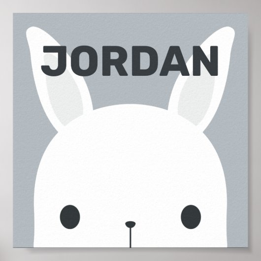 Adorable Konijn met Gepersonaliseerde Naam Poster (Voorkant)