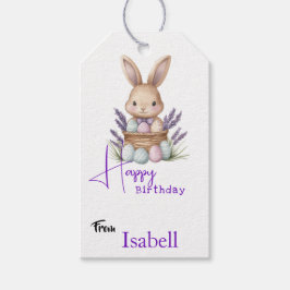 Adorable Konijn Thema Verjaardag Cadeaulabel