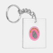 Adorable Lazy Cat "Too Cute To Move" Design Sleutelhanger (Voorkant Links)