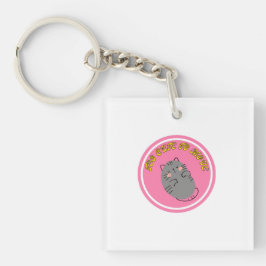 Adorable Lazy Cat "Too Cute To Move" Design Sleutelhanger