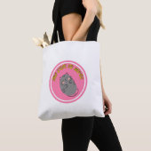 Adorable Lazy Cat "Too Cute To Move" Design Tote Bag (Dichtbij)