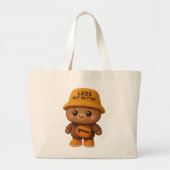 Adorable "Less But Better" Bear Eco-Friendly Tote Grote Tote Bag (Voorkant)