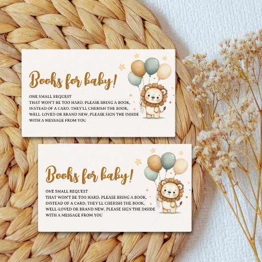 Adorable Lion Baby Shower Boy Informatiekaartje