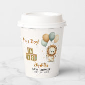 Adorable Lion Baby Shower Boy Papieren Bekers (Voorkant)