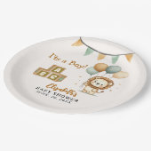 Adorable Lion Baby Shower Boy Papieren Bordje (Gekanteld)
