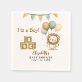 Adorable Lion Baby Shower Boy Servet (Voorkant)