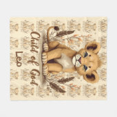 Adorable Lion Cub Christian Art Faith Quote Fleece Deken (Voorkant (Horizontaal))