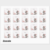 Adorable little cartoon zebra  vierkante sticker (Vel)