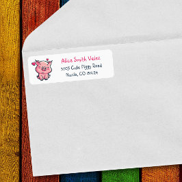 Adorable Little Piggy Retouradreslabels Etiket
