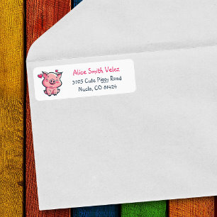 Adorable Little Piggy Retouradreslabels Etiket