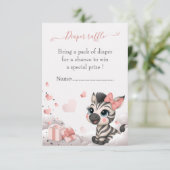 Adorable little zebra baby girl informatiekaartje (Staand voorkant)