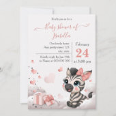 Adorable little zebra baby shower invitation kaart (Voorkant)