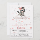 Adorable little zebra baby shower invitation kaart (Voorkant)