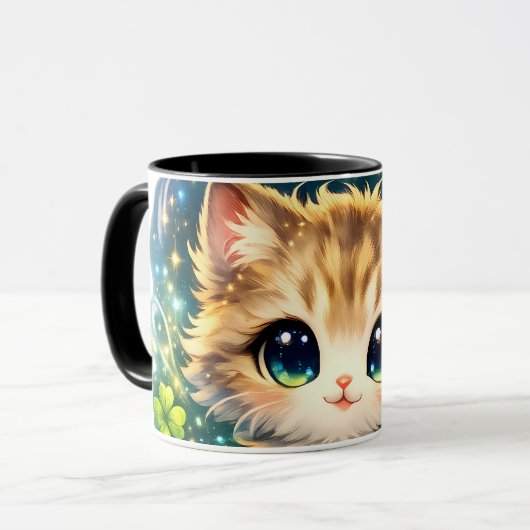 Adorable Magical Cat Mug & Pillow – Cute Fantasy  Mok (Voorkant links)