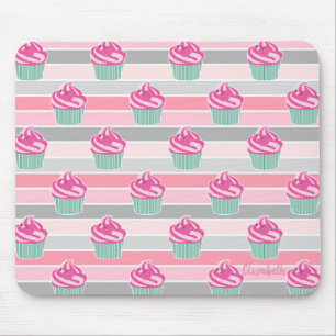 Adorable Mooie Cupcakes, Strepen -Persoonlijk Muismat