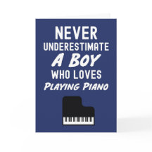 Adorable Navyblauwe Pianist Kaarten Voor Baby Jong