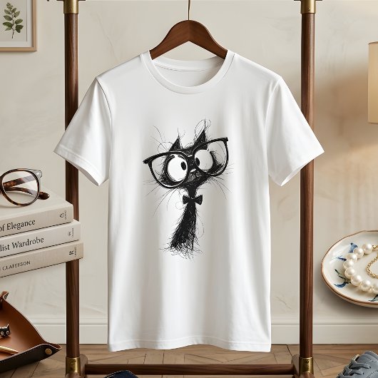 Adorable Nerd Cat with Glasses & Bowtie Women's T-shirt