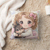 Adorable Niña con su Conejito Kawaii Kussen (Deken)