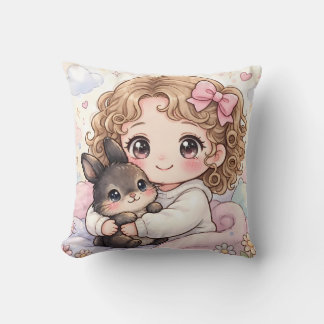Adorable Niña con su Conejito Kawaii Kussen