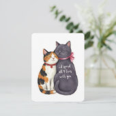 Adorable Nine Lives Cats Valentine Cat Lover  Feestdagenkaart (Staand voorkant)