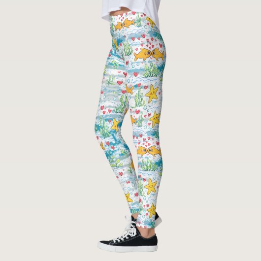 Adorable Ocean Love Pattern | Cute Fish & Starfish Leggings (Links)