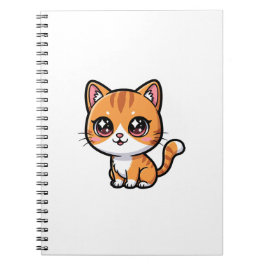 Adorable Orange Tabby Cartoon Cat Notitieboek