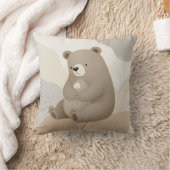 Adorable Ours Brun à la Marguerite - Aquarelle Kussen (Deken)