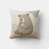 Adorable Ours Brun à la Marguerite - Aquarelle Kussen (Voorkant)