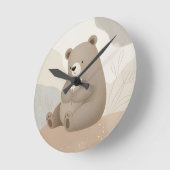 Adorable Ours Brun à la Marguerite - Aquarelle Ronde Klok (Hoek)