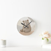 Adorable Ours Brun à la Marguerite - Aquarelle Ronde Klok (Huis)