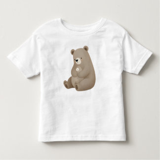 Adorable Ours Brun à la Marguerite – Illustration  Kinder Shirts