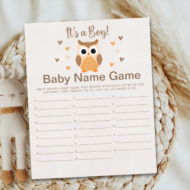 Adorable Owl Baby Shower Boy (Creator heeft geüpload)