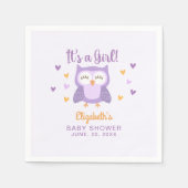 Adorable Owl Baby Shower Girl Servet (Voorkant)