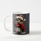 Adorable Owl With Santa Hat Snowy Winter Christmas Koffiemok (Links)