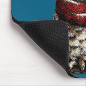 Adorable Owl With Santa Hat Snowy Winter Christmas Muismat (Hoek)