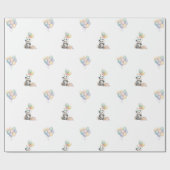 Adorable Panda animal Balloon Gift Wrapping Paper Cadeaupapier (Vlak)