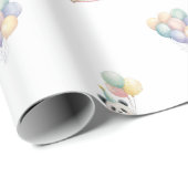 Adorable Panda animal Balloon Gift Wrapping Paper Cadeaupapier (Rol Hoek)