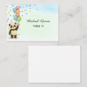 Adorable Panda Balloon 1st Birthday  Plaatskaartje (Voorkant / Achterkant)