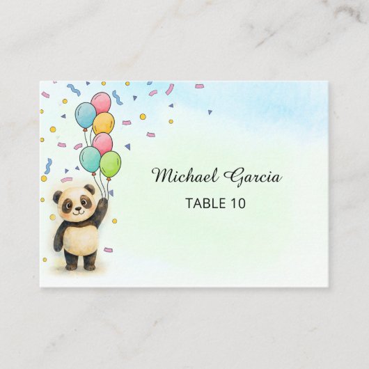 Adorable Panda Balloon 1st Birthday  Plaatskaartje (Voorkant)