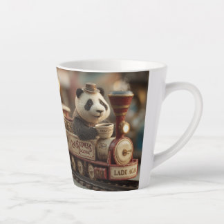  Adorable Panda Figurine on a Vintage Toy Train Latte Mok