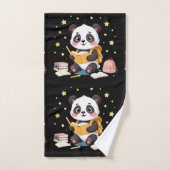 Adorable panda reading , stars,pattern bad handdoek (Handdoek)