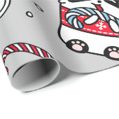Adorable Panda Snowman Christmas Holiday Cute Wrap Cadeaupapier (Rol Hoek)