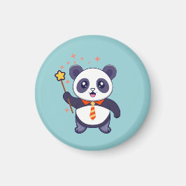 adorable panda wearing orange-yellow tie magneet